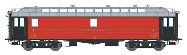 REE Modeles VB-260 - French PO Railroad Postal Van OCEM 16 m Era II PAyi dark red, light grey roor, bogie Y2, N° 46902 -